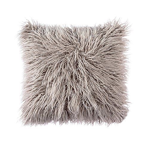 OJIA Deluxe Home Decorative Super Soft Plush Mongolian Faux Fur Throw Pillow Cover Cushion Case (18  | Amazon (US)