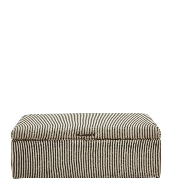 Crusoe Upholstered Ottoman - Soft Charcoal | OKA US