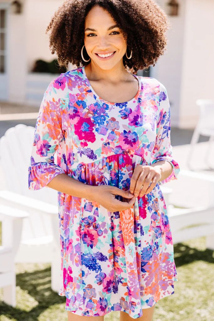 What You Know Pink Floral Babydoll Dress | The Mint Julep Boutique