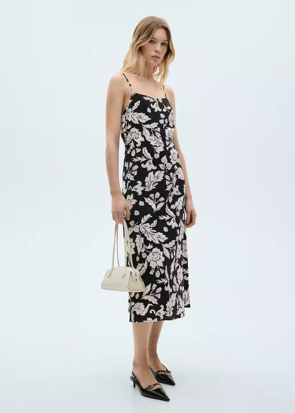 Flower print strapless dress black - Women - 10 - MANGO | Mango (US/MX/AU)