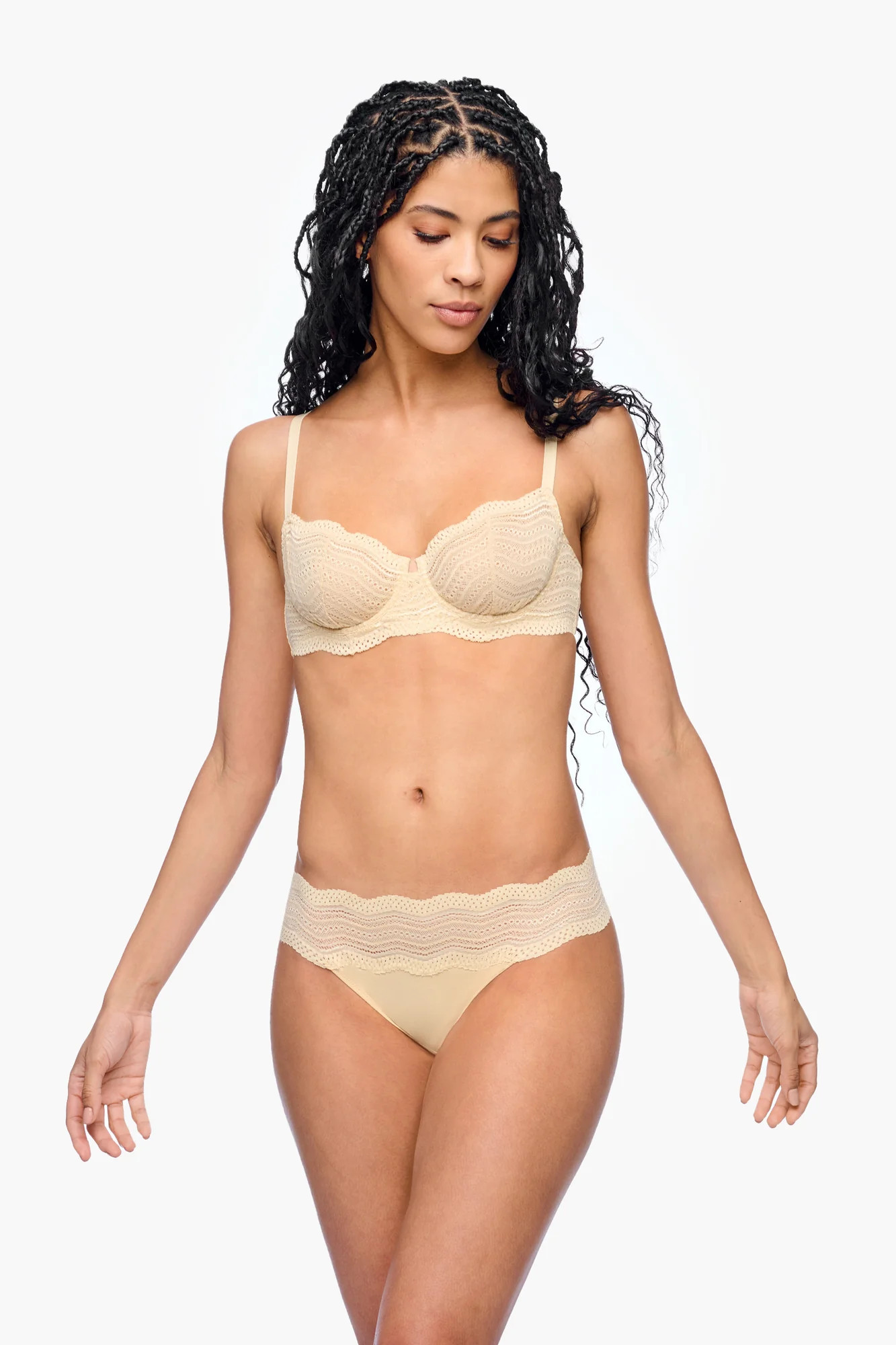 Cosabella Women's Dolce Low Rise Bikini Underwear, Beige, Xlarge, Cotton Lace Bikini | Cosabella