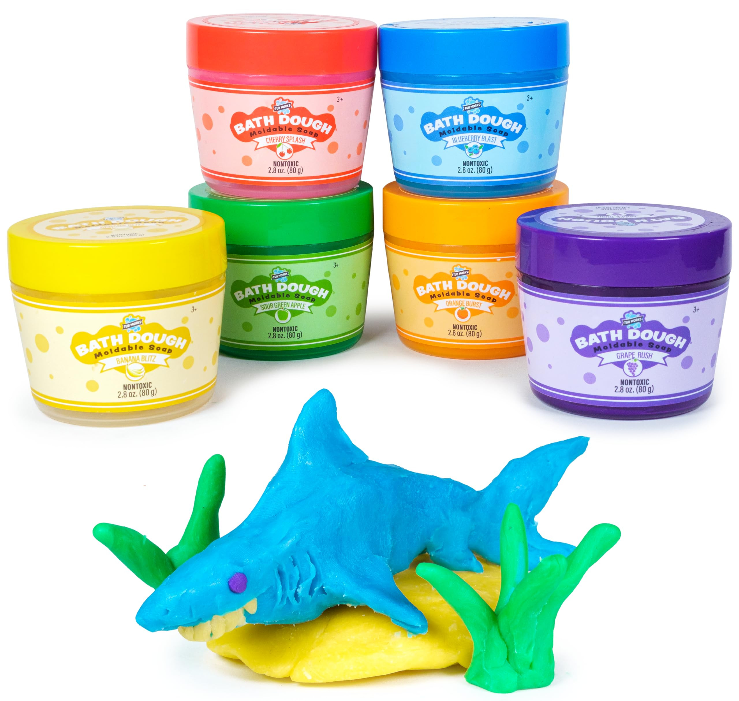 Tub Works® Bath Dough™ Moldable Kids Soap Bath Toy, Variety 6 Pack | Shape, Mold & Create Tub ... | Amazon (US)