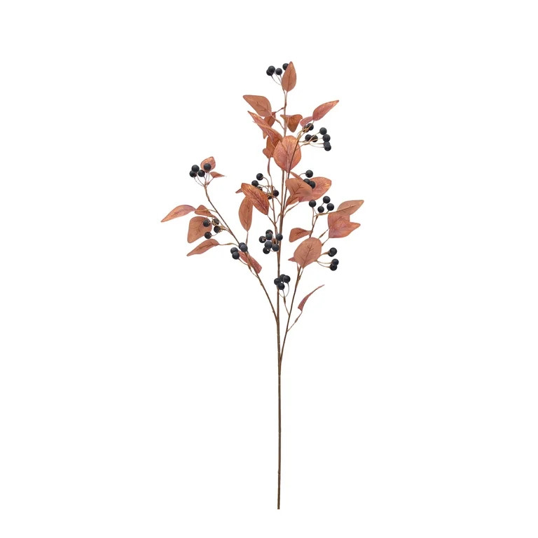 My Texas House Faux Leaves and Berries Stem, Brown, 33" | Walmart (US)