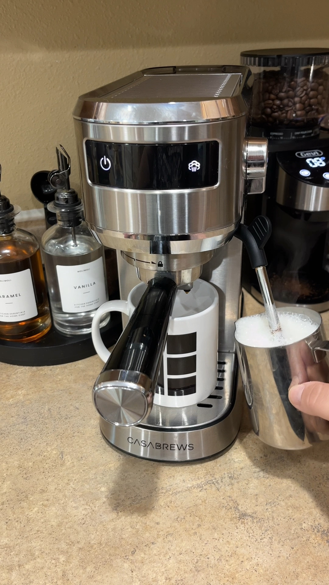 My morning coffee routine, making a latte with this espresso machine every morning in the kitchen  

#LTKHome