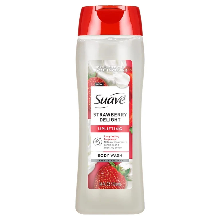 Suave Strawberry Delight Uplifting Body Wash, with Glycerin & Vitamin E, 18 FL OZ | Walmart (US)