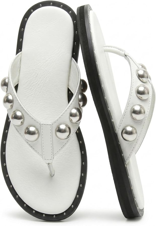 Comfortable Clip Toe Contrast Tacked Thong Slipper Shoes For Daliy Working Casual | Amazon (US)