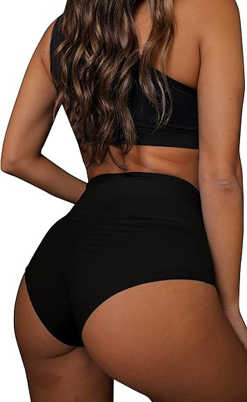 BZB Women's Booty Shorts High Waist Yoga Pants Gym Running Workout Shorts Butt Lifting Hot Pants | Amazon (US)