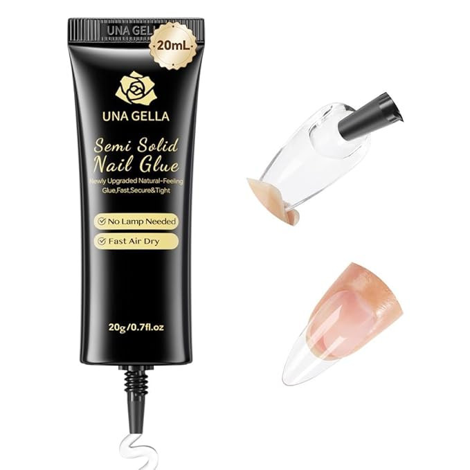 UNA GELLA Super Strong Nail Glue for Press On Nails: 20g, Solid Gel Nail Glue No Lamp Need, Fast-... | Amazon (US)