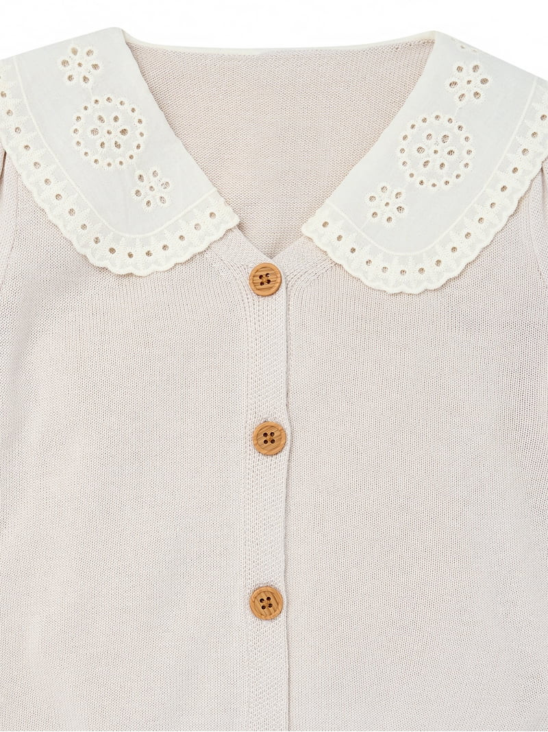 Modern Moments by Gerber Toddler Girl Woven Collar Sweater, Sizes 12M-5T - Walmart.com | Walmart (US)