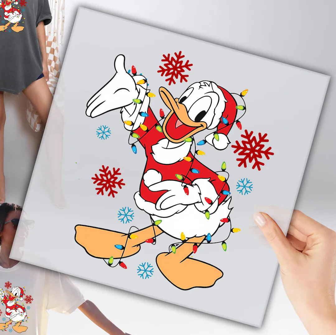 Donald Duck Christmas Transfer: Holiday Lights - Soft Feel Print | Etsy (US)