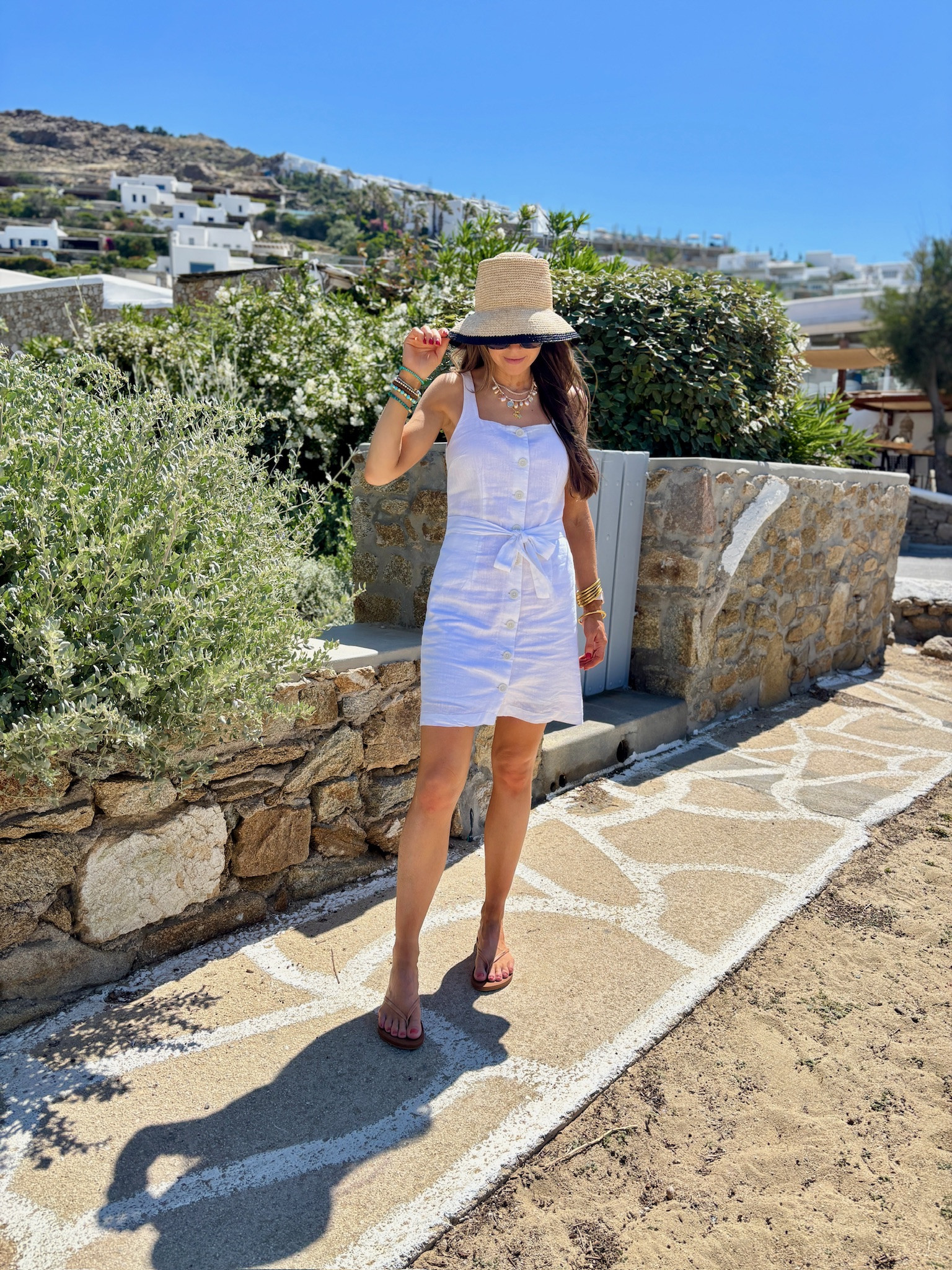 Mykonos! 
@target linen dress
@madewell hat (sm/m) 
@reef sandals
@anthropologie necklace 

#LTKTravel #LTKSeasonal