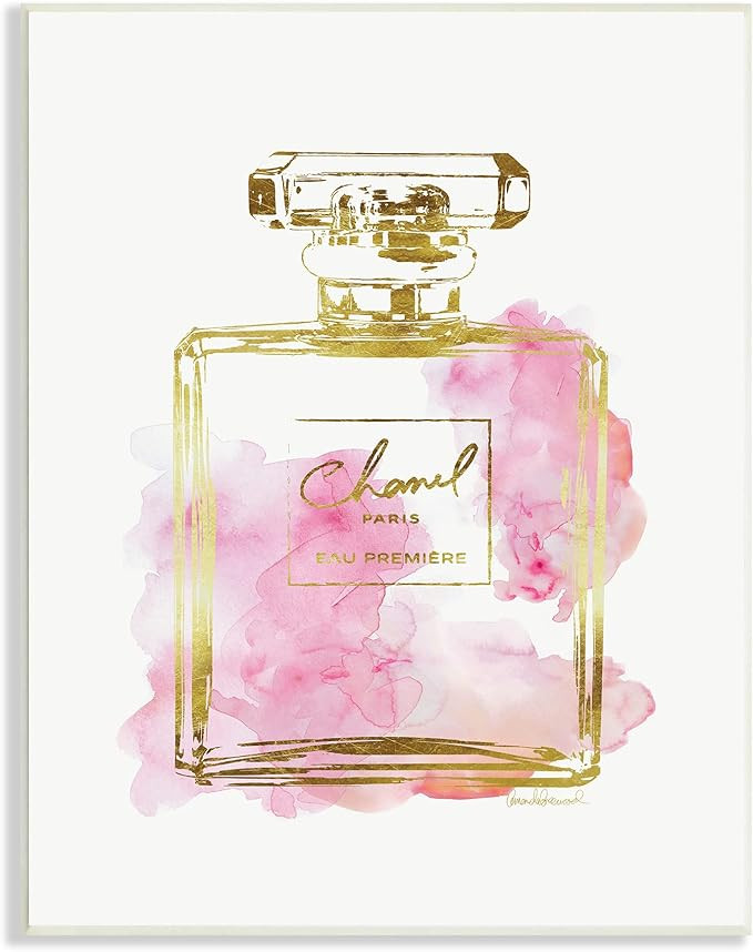 Stupell Industries Glam Perfume Bottle Gold Pink Wall Plaque Art, Proudly Made in USA | Amazon (US)