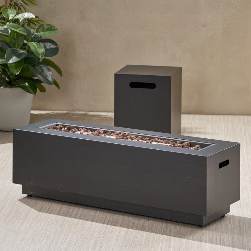 Wade Logan® Jair 15" H x 48" W Iron Propane Outdoor Fire Pit & Reviews | Wayfair | Wayfair North America