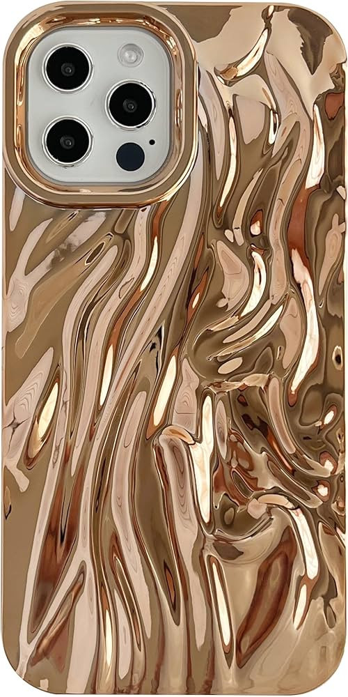 Caseative for iPhone 12 Pro Max Case,Pleated Water Ripple Chrome Wave Pattern Soft Compatible wit... | Amazon (US)