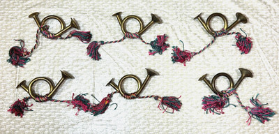 Lot of 6  BRASS French Horn Musical Instrument 4 Napkin Rings Tasseled | eBay US