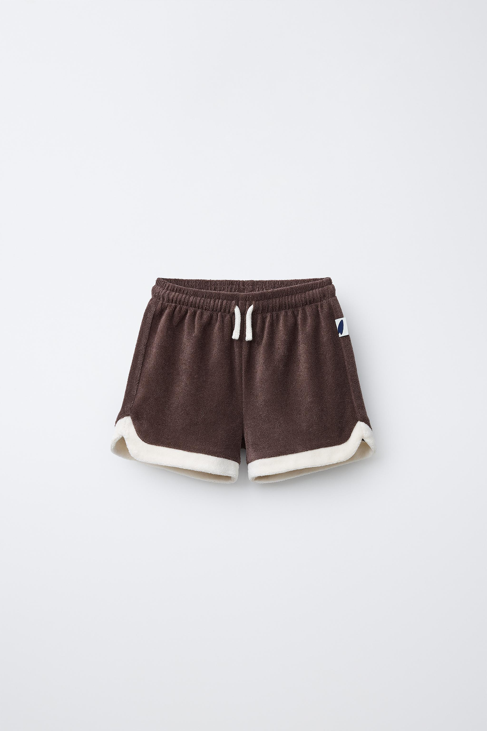 TERRYCLOTH EFFECT SHORTS WITH LABEL | Zara US