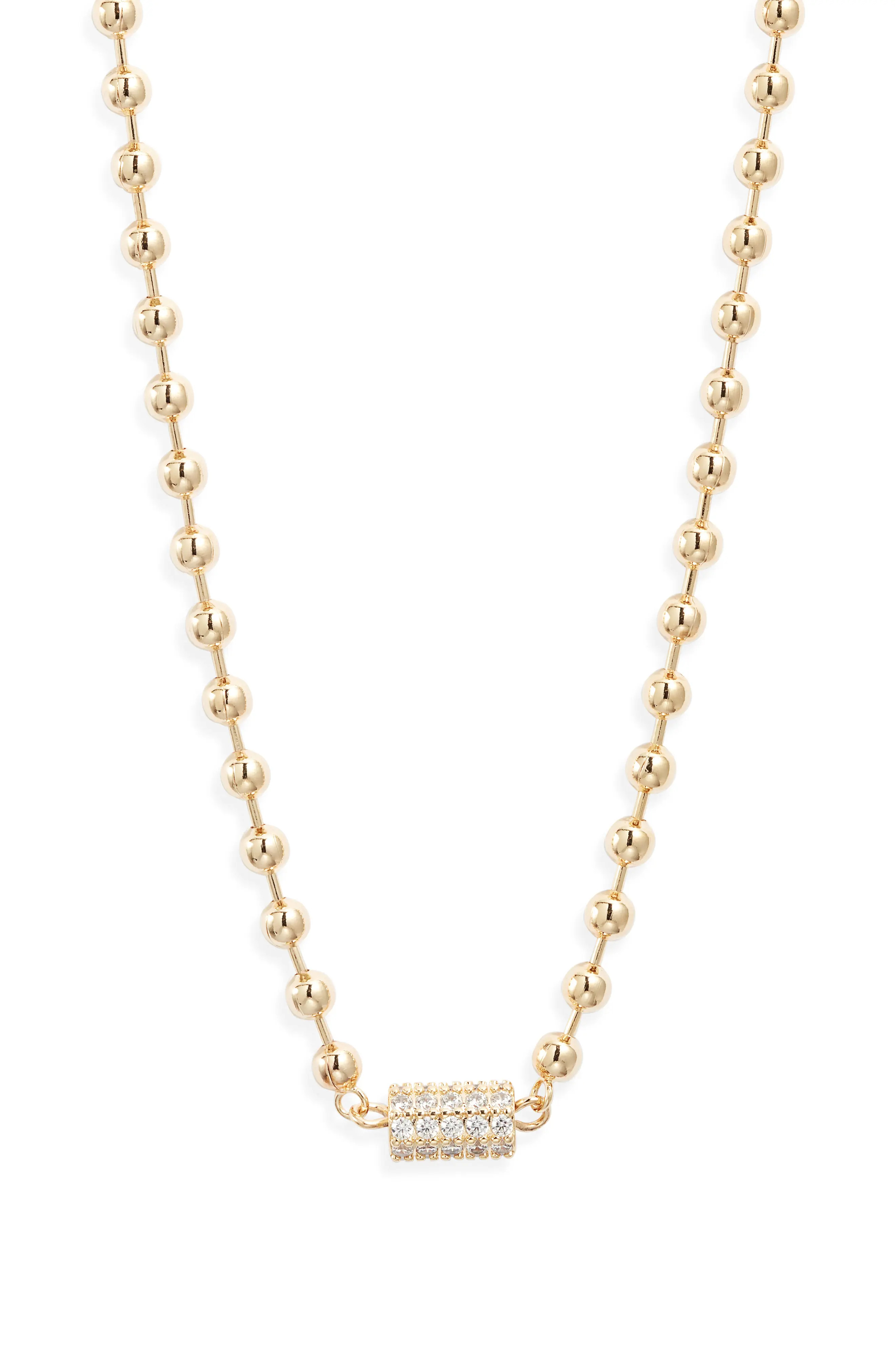 Cubic Zirconia Accent Shot Bead Necklace (Women) | Nordstrom | Nordstrom