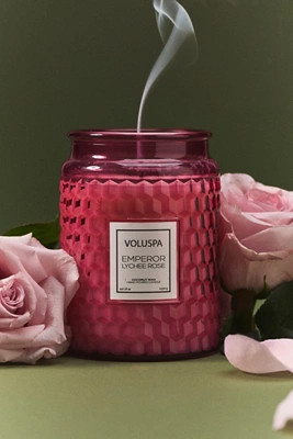 Voluspa Floral Emperor Lychee Rose Glass Candle | Anthropologie (US)