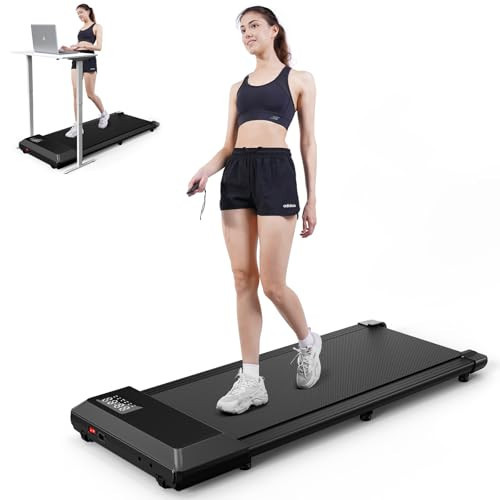 DeerRun Walking Pad Treadmill - 2.2HP Smart App Fun Exercise Under Desk Treadmill, LED Display & Remote Control, Knee-Protective 250lbs Capacity, Mini Treadmill for Small Spaces | Amazon (US)