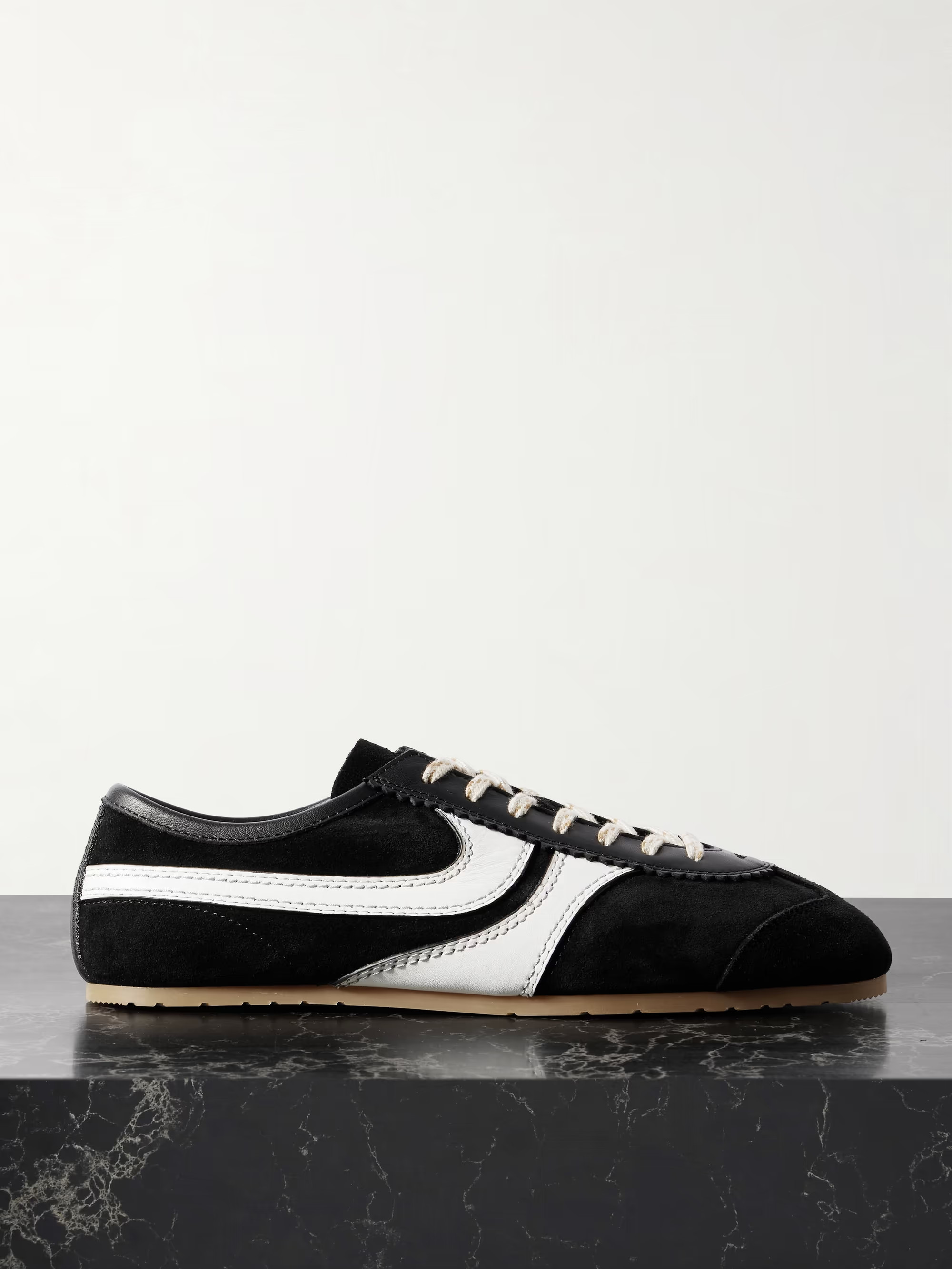 Leather-trimmed suede sneakers | NET-A-PORTER (UK & EU)