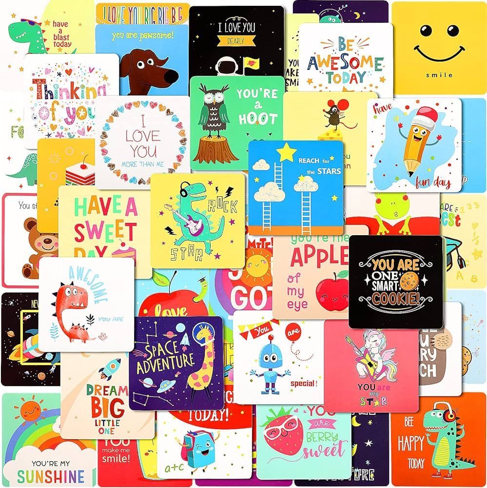 120 Pieces Cute Lunchbox Notes for Kindergartners Inspirational and Motivational Kids Lunch Box N... | Amazon (US)