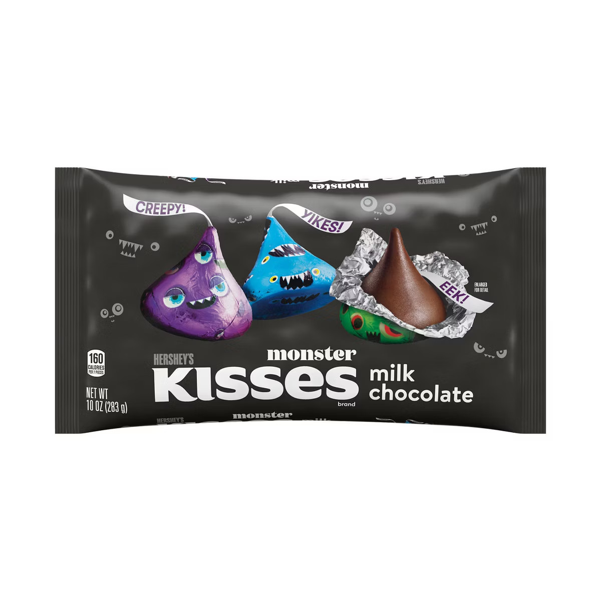 Hershey's Kisses Milk Chocolate Monster Foils Halloween Candy - 10oz | Target