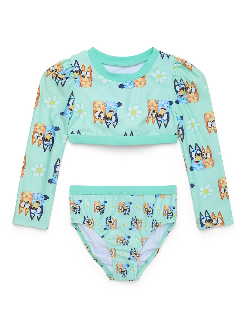 Character Toddler Girl Long- Sleeve Bikini Swimsuit, Two-Piece, Sizes 12M-5T | Walmart (US)