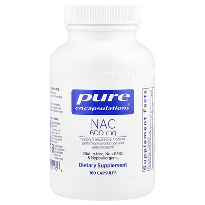 Pure Encapsulations, NAC, 600 mg, 180 Capsules | iHerb