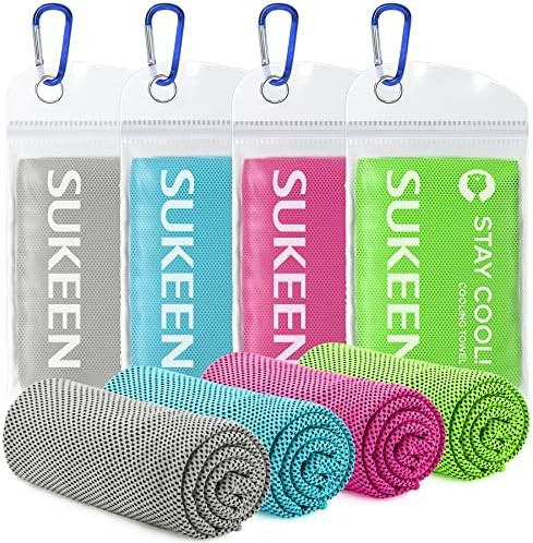 Sukeen 4pack Cooling Towel (40"x12"), Ice Towel,Soft Breathable Chilly Towel,Microfiber Towel for... | Amazon (US)