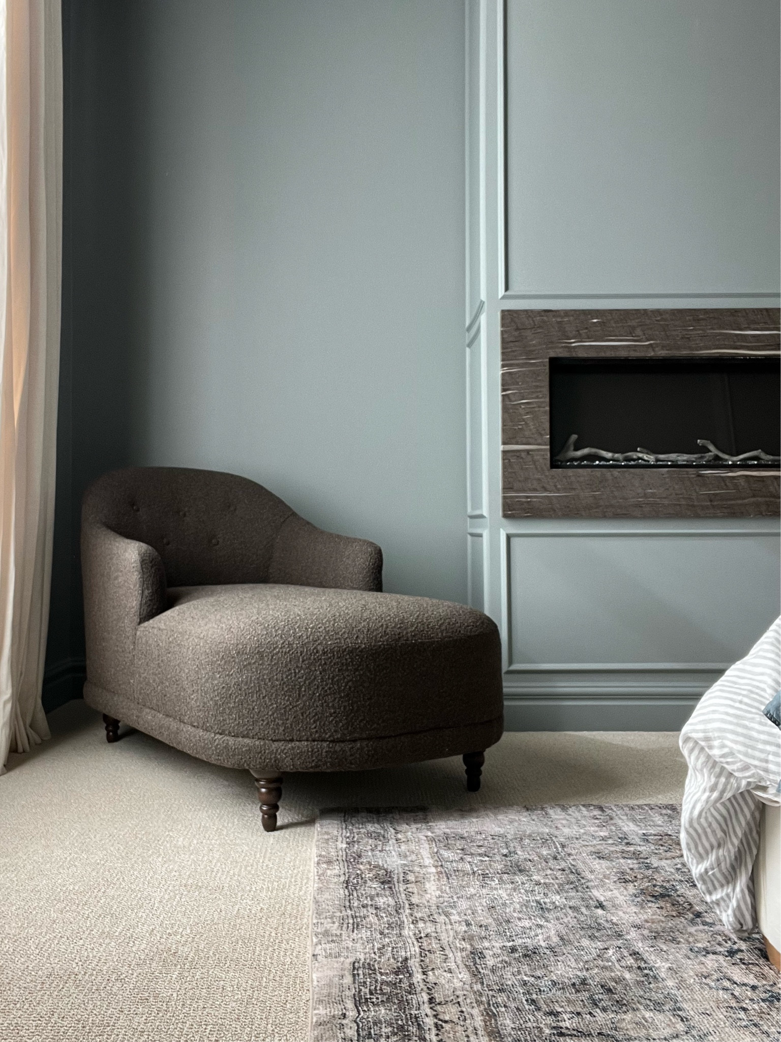 The prettiest chaise lounge in dark brown boucle by Four Hands

#furniture #decor #bedroom

Chaise lounge chair, rug, bedding, striped duvet, duvet cover, bedroom rug, soft rug, Loloi rug, curtains, bedroom refresh, bedroom design, bedroom furniture, bedroom inspo

#LTKHome #LTKStyleTip