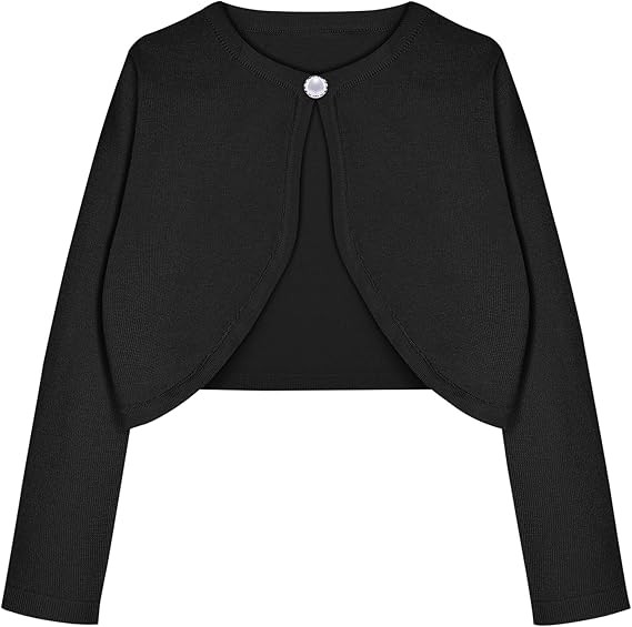 Arshiner Girls Open Front Shrug Cardigan Kids Children Knit Long Sleeve Bolero with Button Closur... | Amazon (US)
