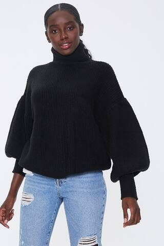 Turtleneck Balloon-Sleeve Sweater | Forever 21 (US)
