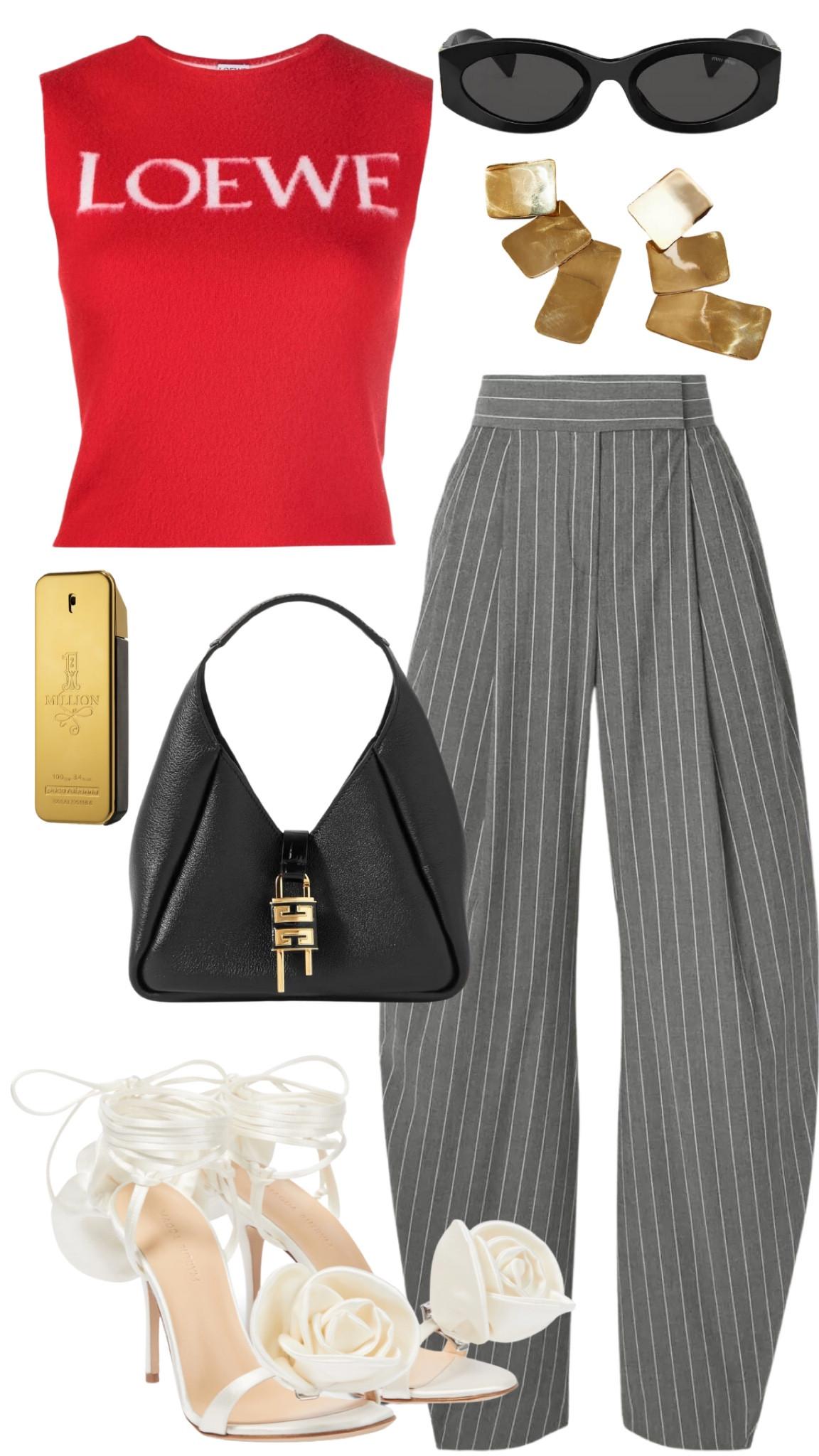 loewe top
the attico trousers 
magda butrym heels 
givenchy hobo bag 
miu miu sunglasses 
anthropologie earrings 
paco rabanne one million perfume 

#LTKstyletip #LTKSeasonal #LTKshoecrush