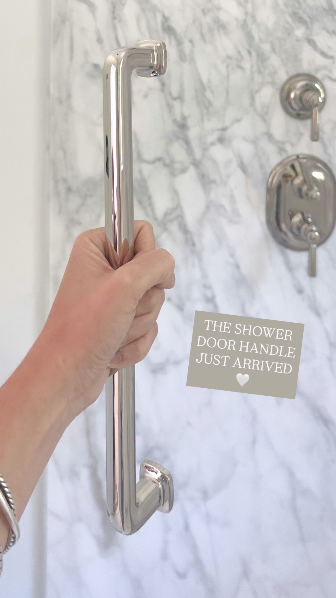 Loving this classic yet modern and elegant shower door pull in polished nickel. It comes as a back to back pull which gets mounted directly to your shower glass. 

#LTKHome