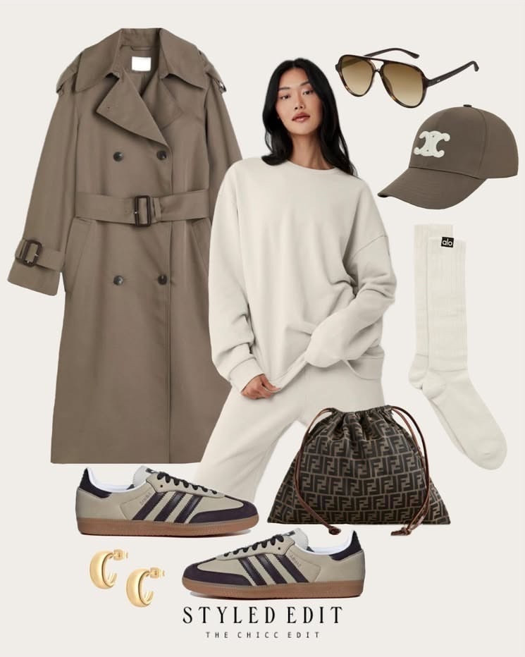 Shop the look 🤎

#outfit #adidas #trenchcoat #sweatsuit #earrings ootd Amazon sunglasses Fendi handbag sneakers coat earrings socks alo yoga baseball cap NY 

#LTKstyletip #LTKitbag #LTKshoecrush