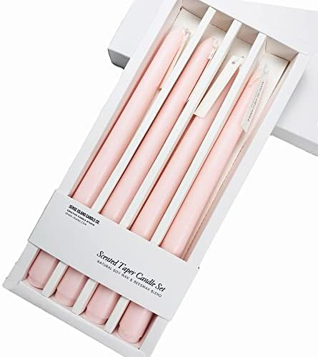 Natural Soy Wax Rose Scented 10 Inch Taper Candle Set of 4|Delightful Aroma | Beautiful Home Deco... | Amazon (US)