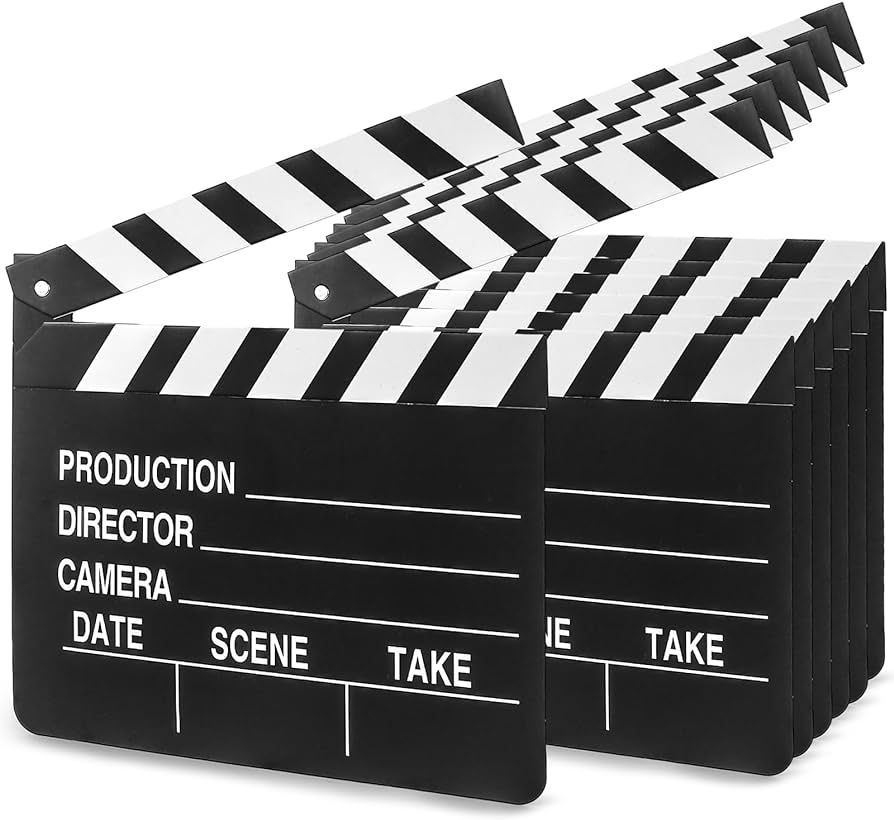 BigOtters 7PCS Movie Film Clap Boards, 7.9" x 7.1" Hollywood Clapper Board Cardboard Film Movie C... | Amazon (US)
