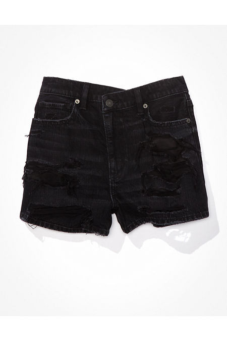 AE Denim Mom Short Women's Black 18 | American Eagle Outfitters (US & CA)