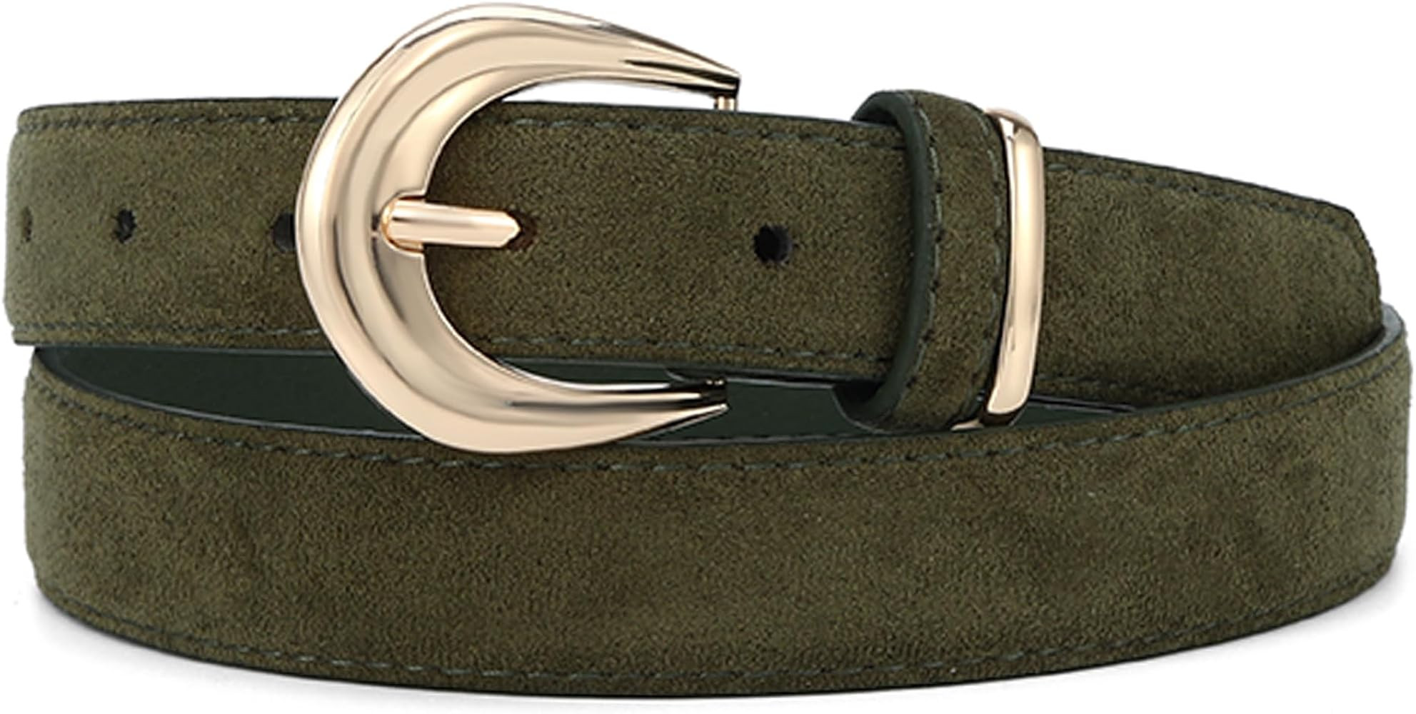 Earnda Suede Belts for Women Jeans Dresses Casual Wear Elegant Ladies Waist Belt with Gold Buckle | Amazon (US)
