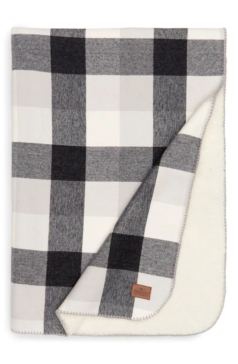 Reversible Plaid & Faux Shearling Throw Blanket | Nordstrom