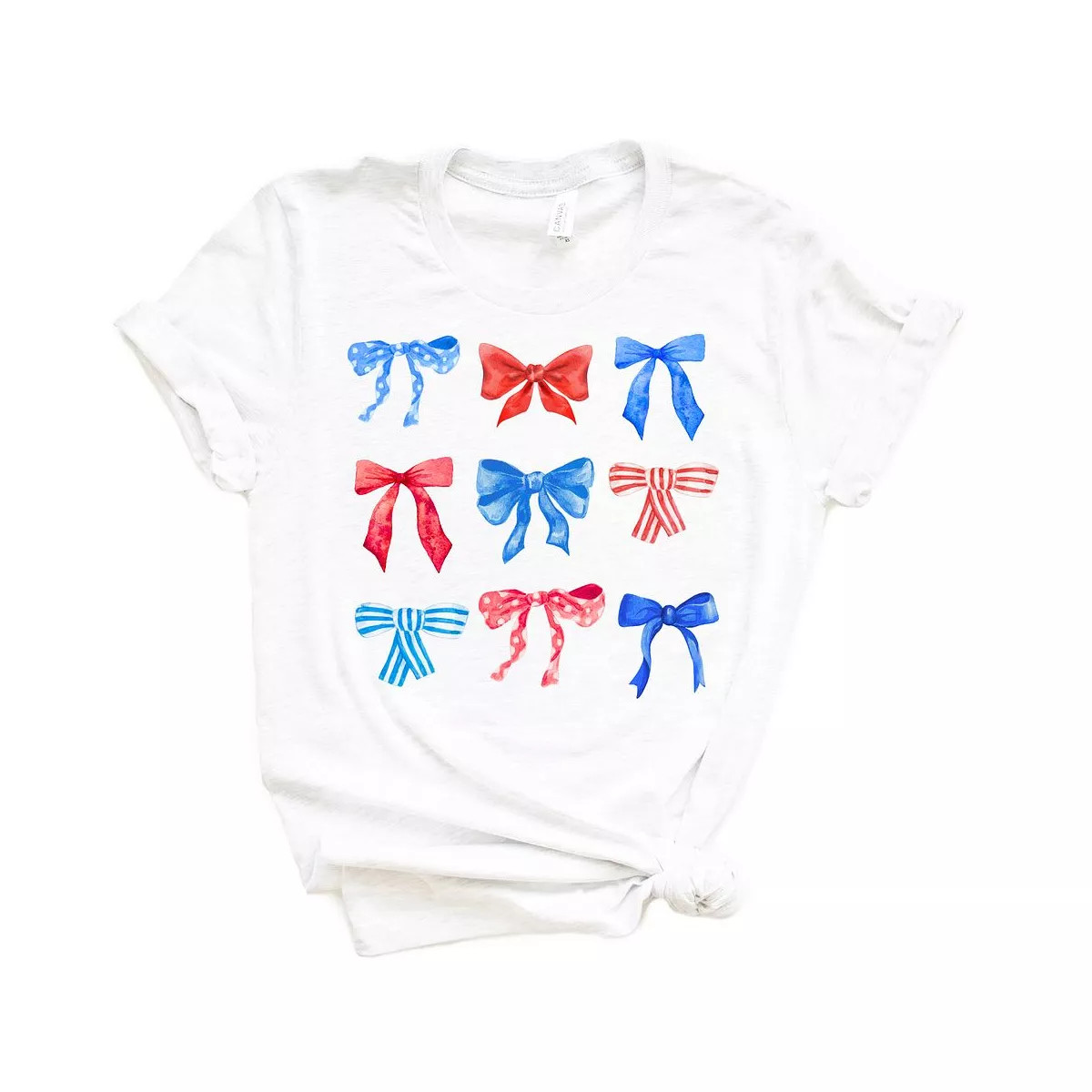 Simply Sage Market Women's Patriotic Coquette Bow Chart Short Sleeve Graphic Tee | Target