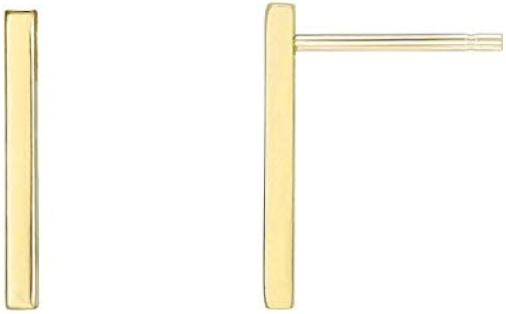 PAVOI 14K Gold Plated Sterling Silver Post Dainty Mini Bar Stud Earrings | Gold Earrings for Wome... | Amazon (US)