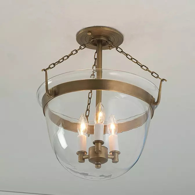 Smokebell Lantern Semi-Flush Ceiling Light - Large - Clear | Shades of Light