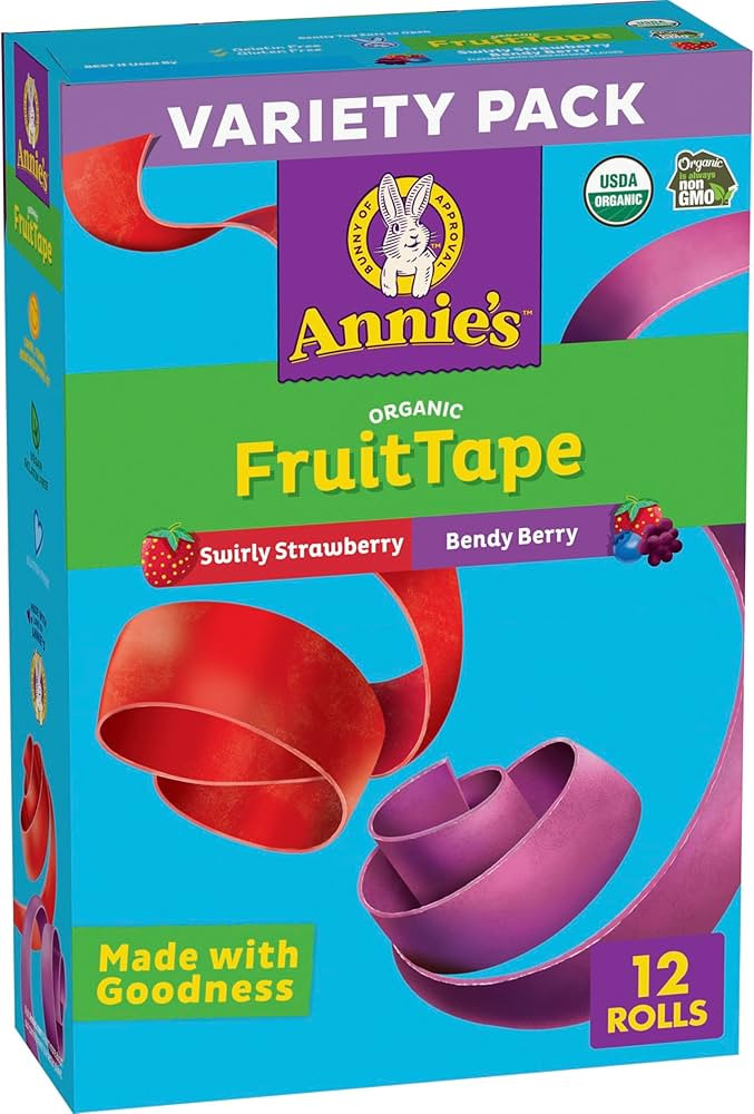 Annie's Organic Fruit Tape, Swirly Strawberry and Bendy Berry, Gluten Free, Variety Pack, 12 Roll... | Amazon (US)