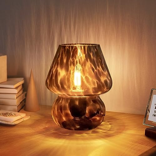 ONEWISH Mushroom Lamp Small Bedside Table Lamp-Nightstand Nightlight Dimmable Stepless, Transluce... | Amazon (US)