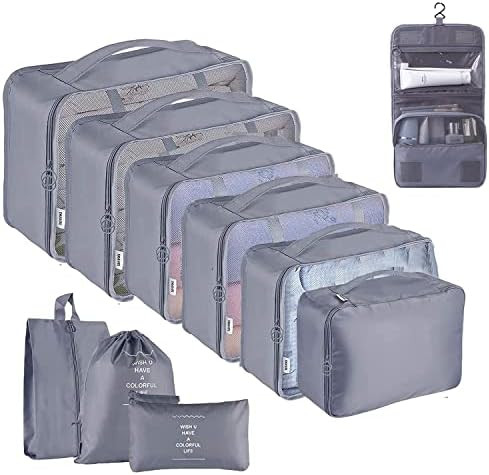 YOLOK 10 Set Travel Packing Cubes, Luggage Organizers with Hanging Toiletry Bag, Multi-Functional... | Amazon (CA)