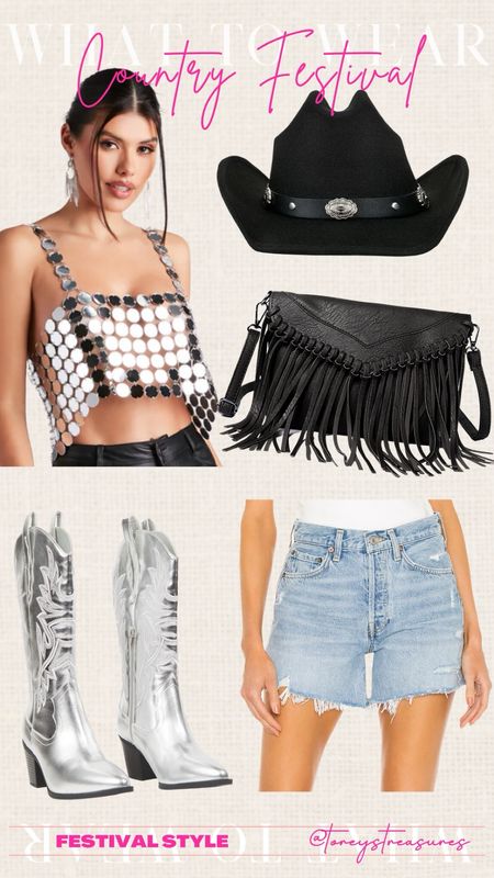 Stagecoach outfit idea or a country concert outfit idea! So fun, disco cowgirl! 

#LTKFestival #LTKfindsunder100 #LTKstyletip
