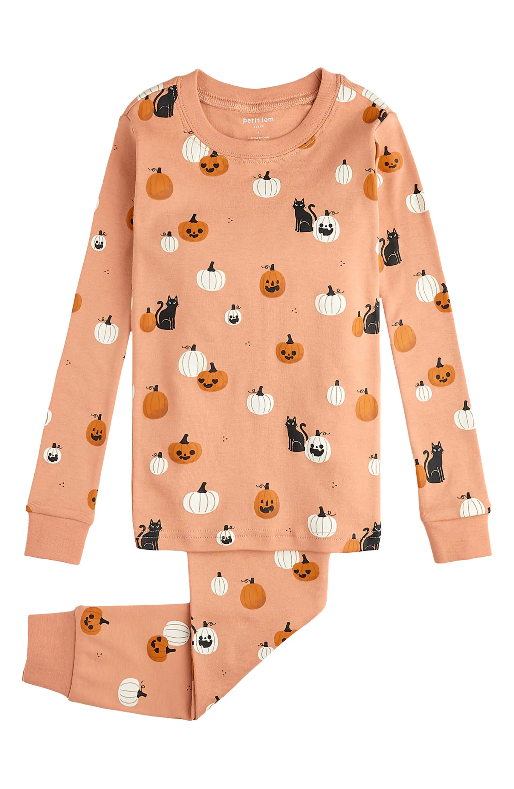 Petit Lem Kids' Spooky Season Fitted Organic Cotton Two-Piece Pajamas | Nordstrom | Nordstrom