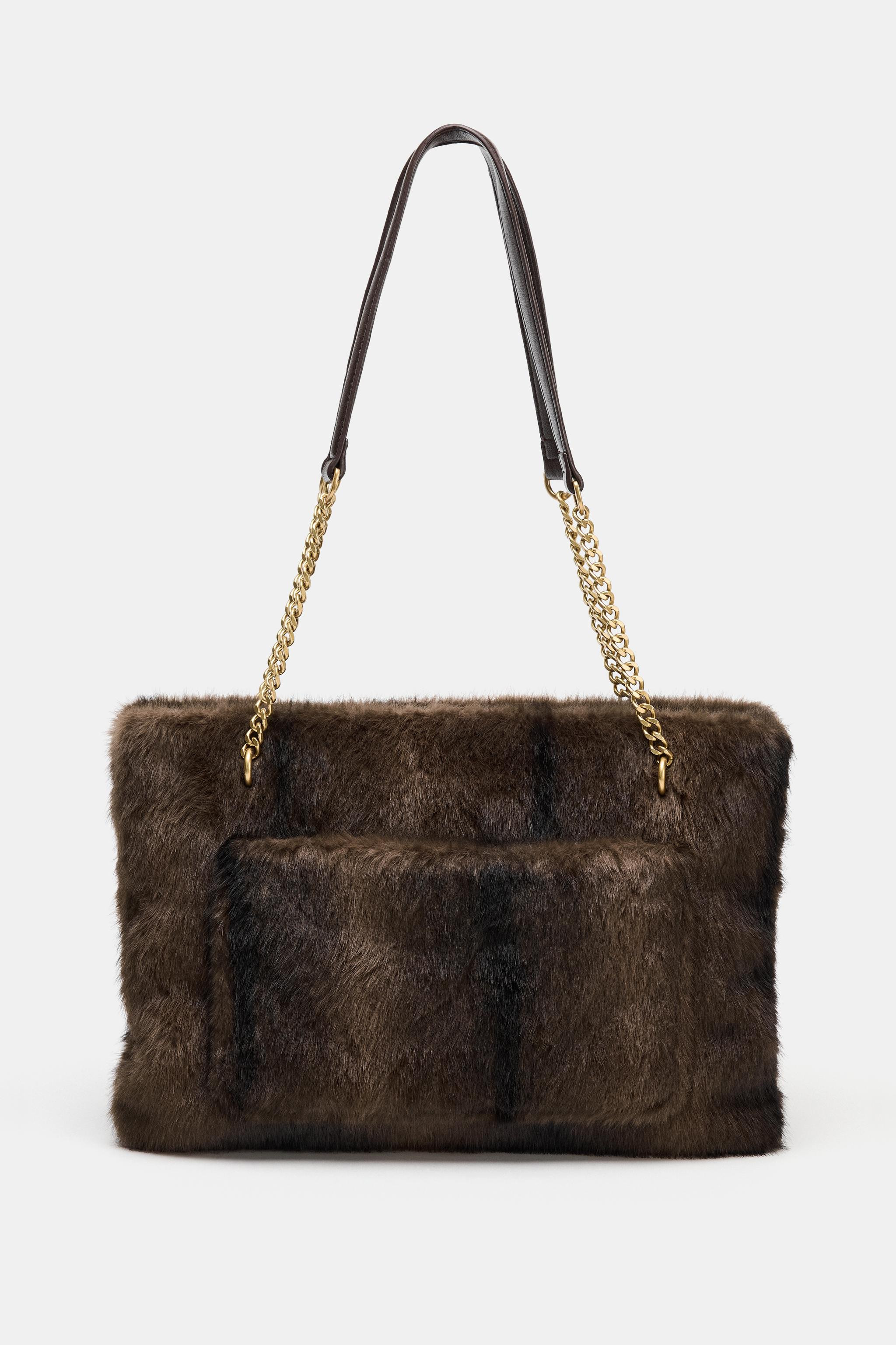 FAUX FUR SHOULDER BAG | Zara US