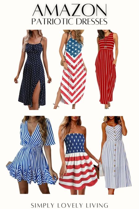 Amazon patriotic dresses. Red white and blue dresses. Stars and stripes dresses. Summer dresses. Memorial Day dresses. 4th of July dresses. #LTKfind

#LTKSeasonal #LTKfindsunder50 #LTKstyletip
